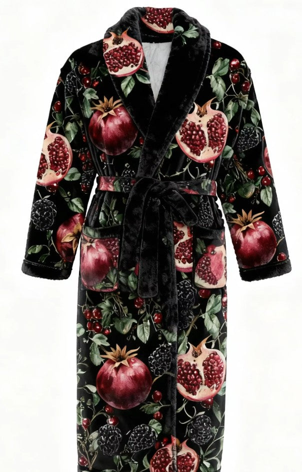 Fleece Robe - Pomegranates - Pre-Order