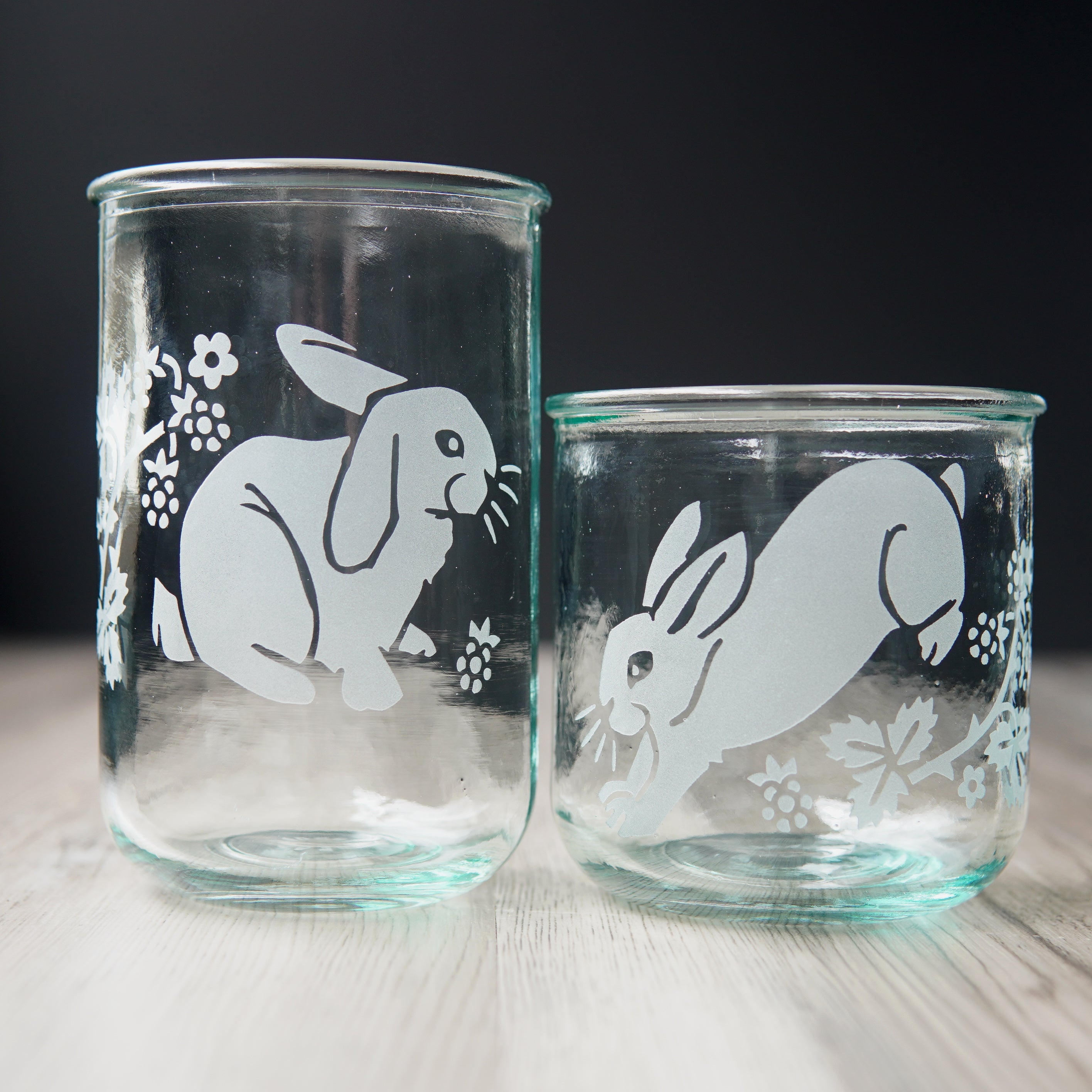 Rabbit Rustic Recycled Glass Candle Cup