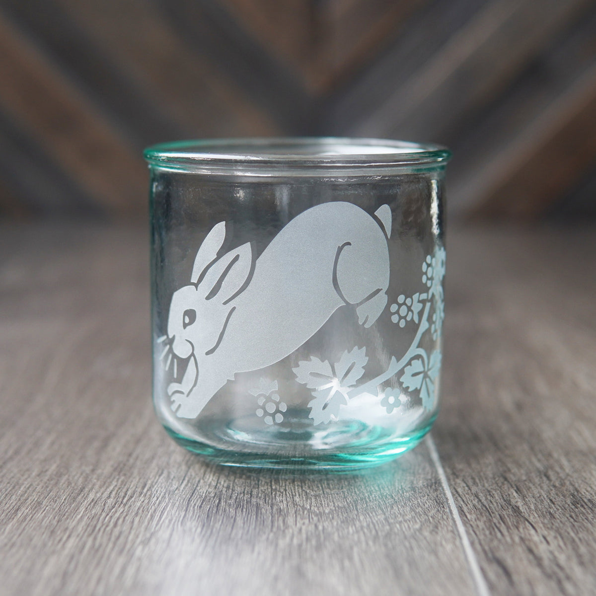 Rabbit Rustic Recycled Glass Candle Cup