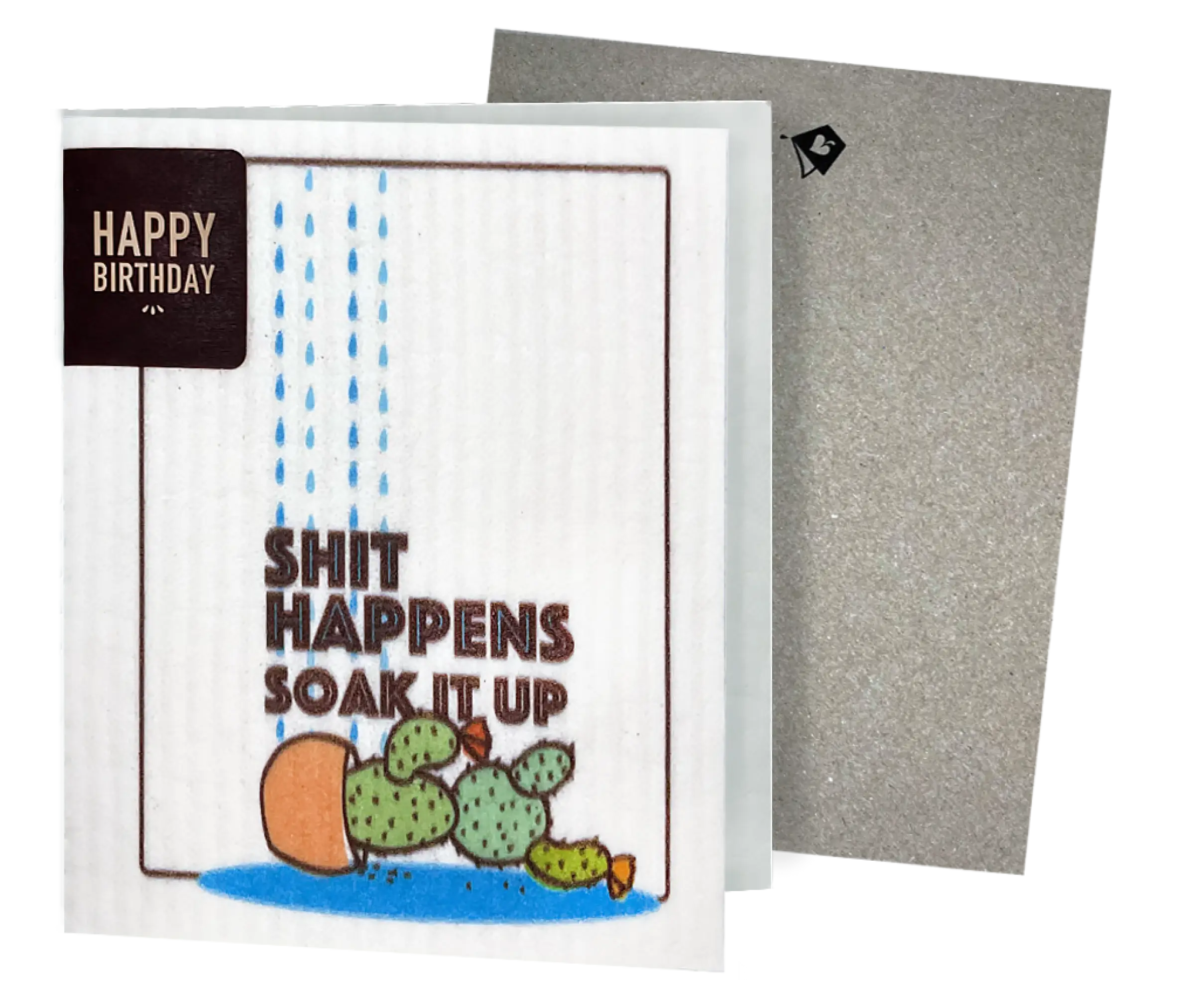 Sh*t Happens Soak iT Up Cactus Clards—Greetings that Clean Up