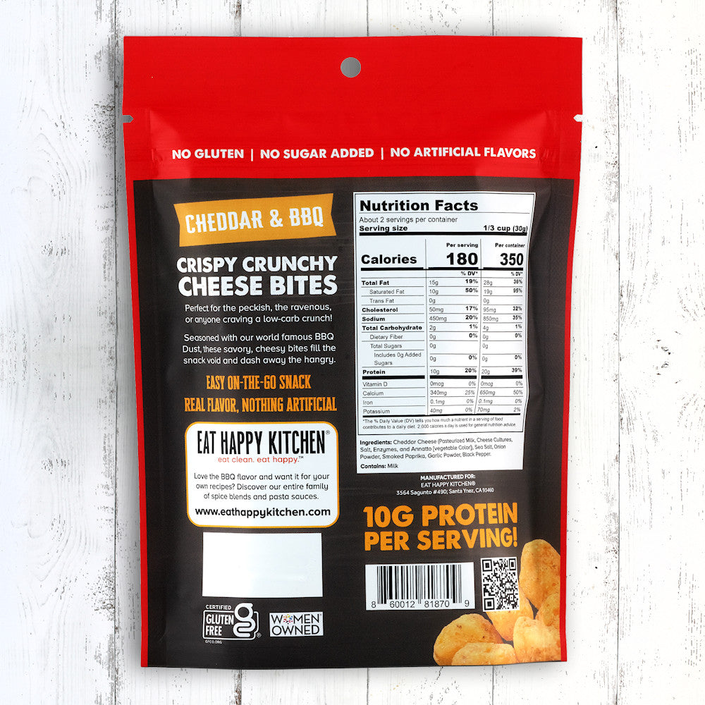 3-pack or 12-pack Cheddar & BBQ Crispy Cheese Bites (2oz)