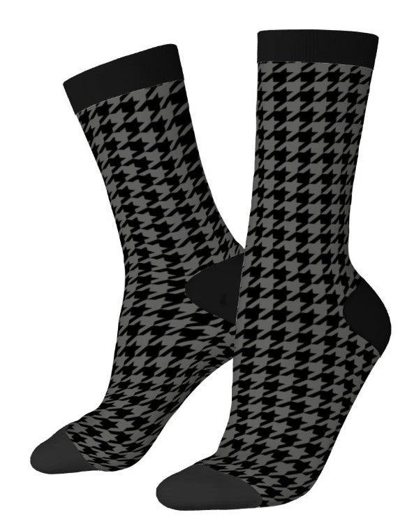 Novelty Socks - Black Houndstooth