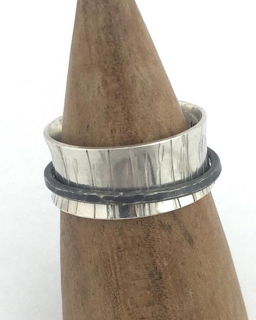 Spinner Ring with Birch texture