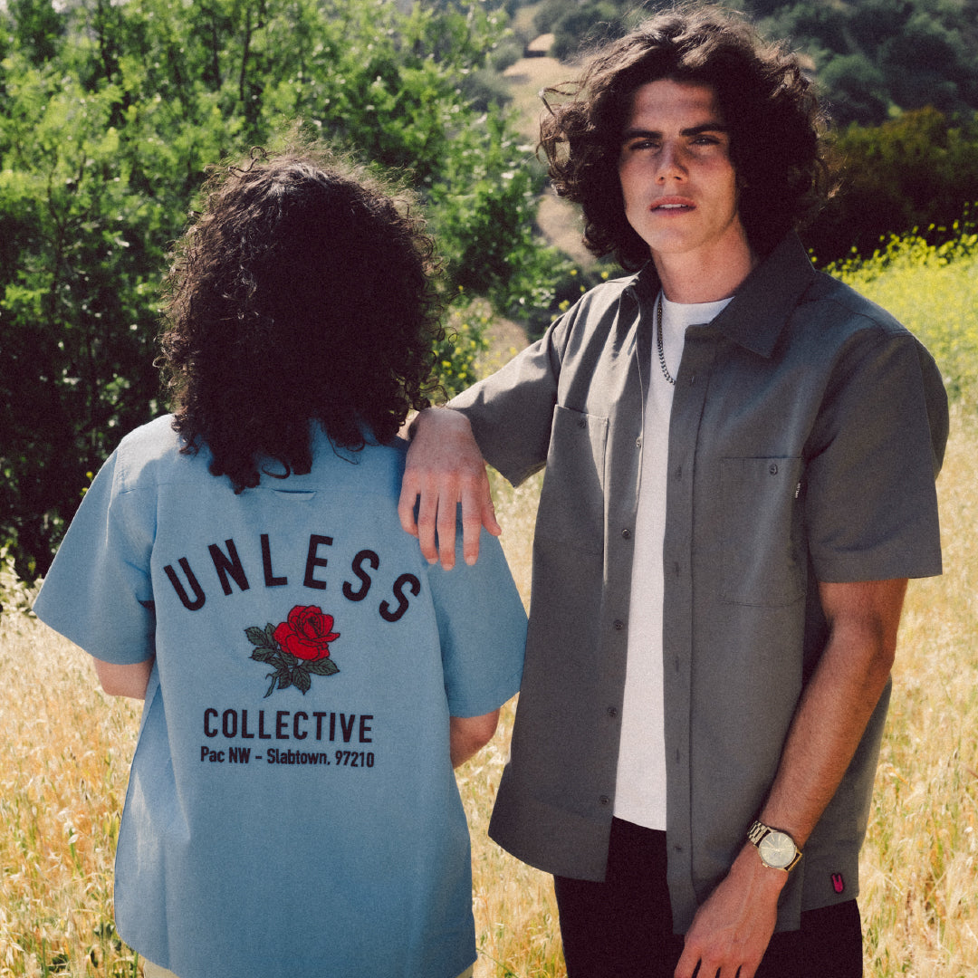 "UNLESS" Embroidered Work Shirt