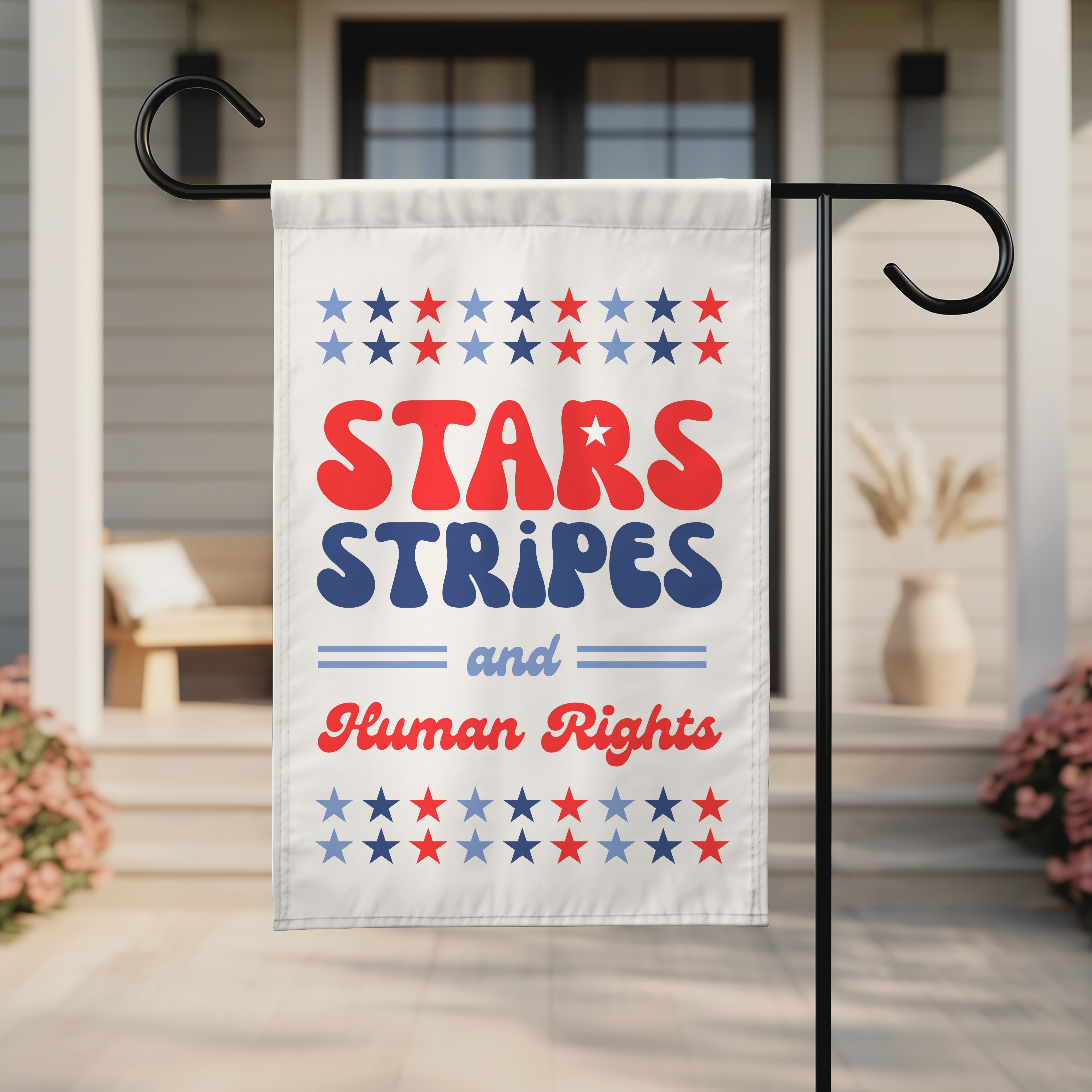 Stars Stripes and Human Rights Retro Flag