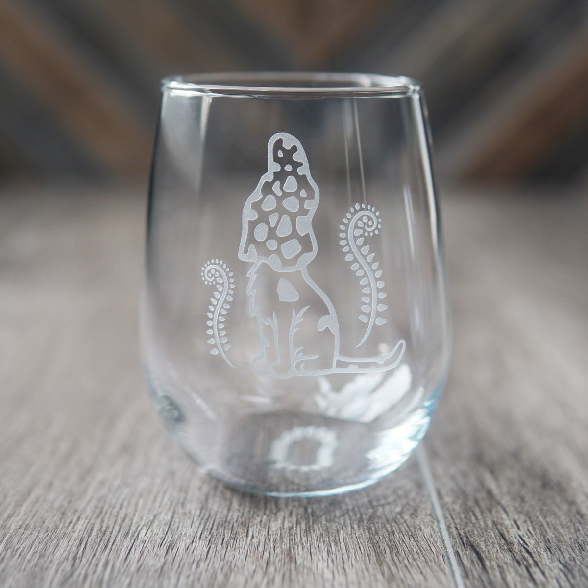 Cat Mushrooms Wine Glass