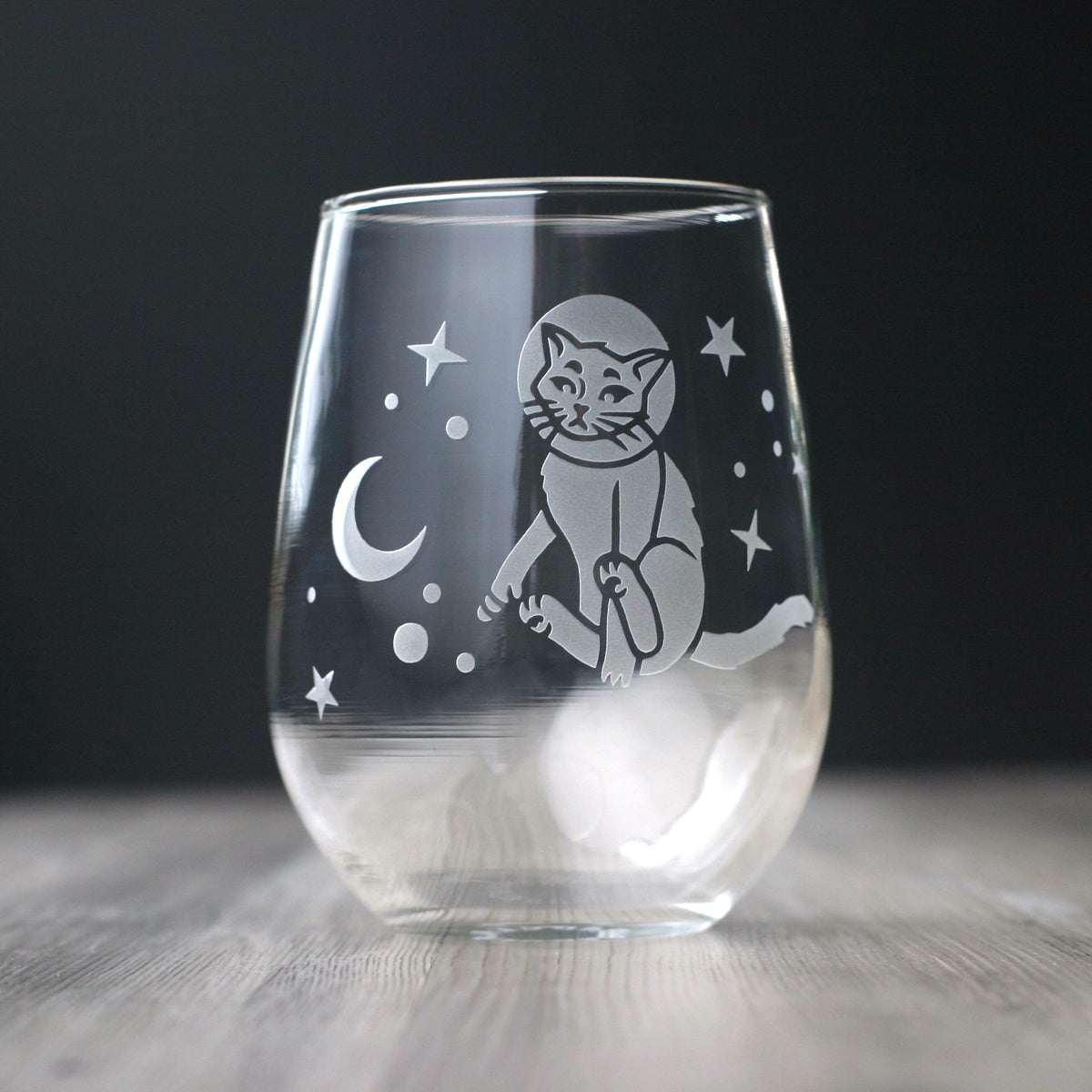 Astronaut Space Cat Wine Glass