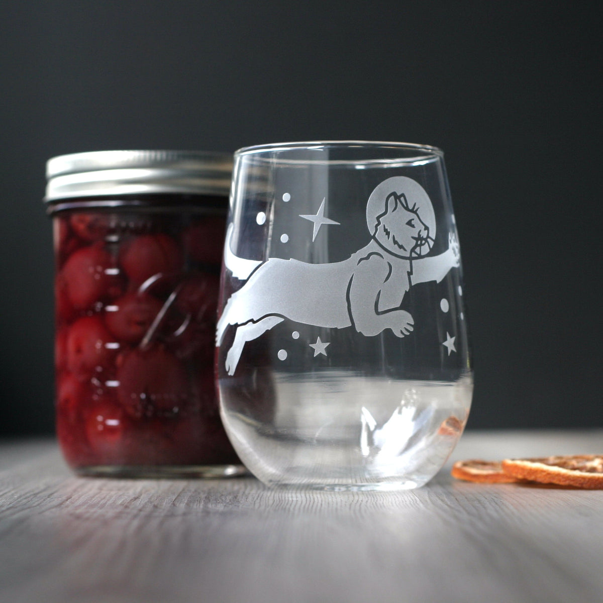 Astronaut Space Cat Wine Glass