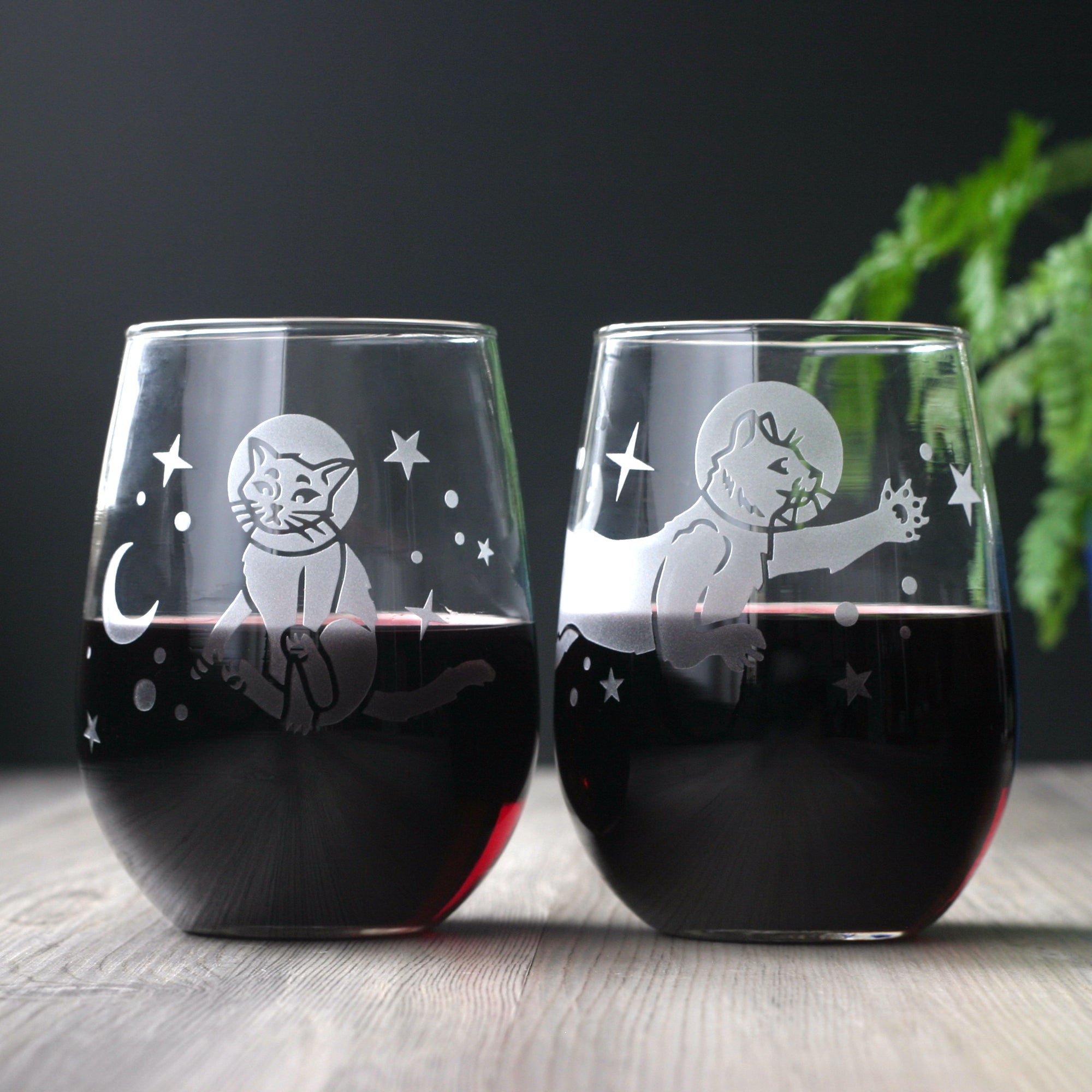 Astronaut Space Cat Wine Glass