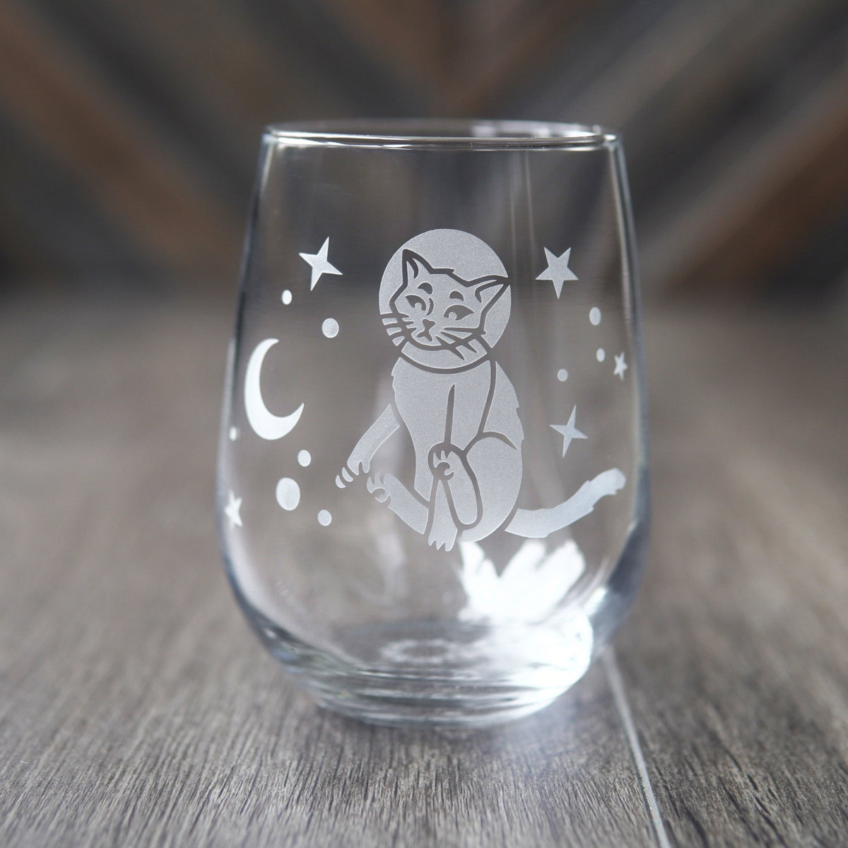 Astronaut Space Cat Wine Glass