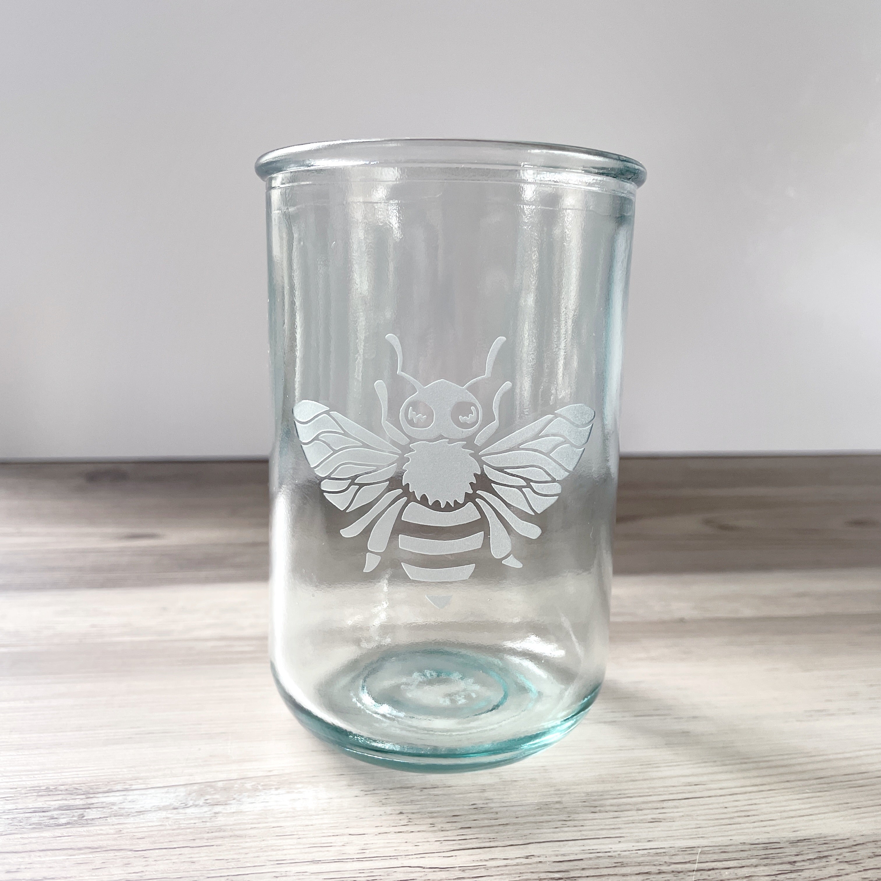 Bee Rustic Recycled Glass Candle Cup