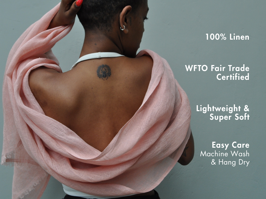 Telba Pure Linen Handwoven Shawl