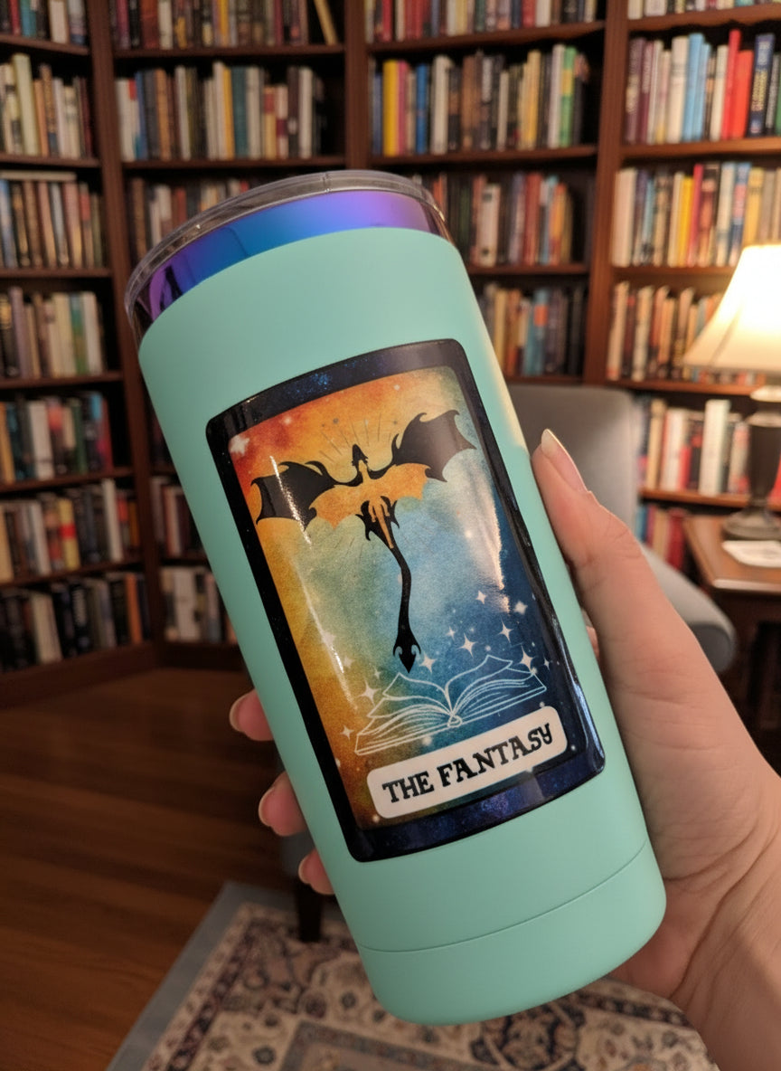 Stainless Steel Mug: 20oz Rainbow rimmed  Book lover