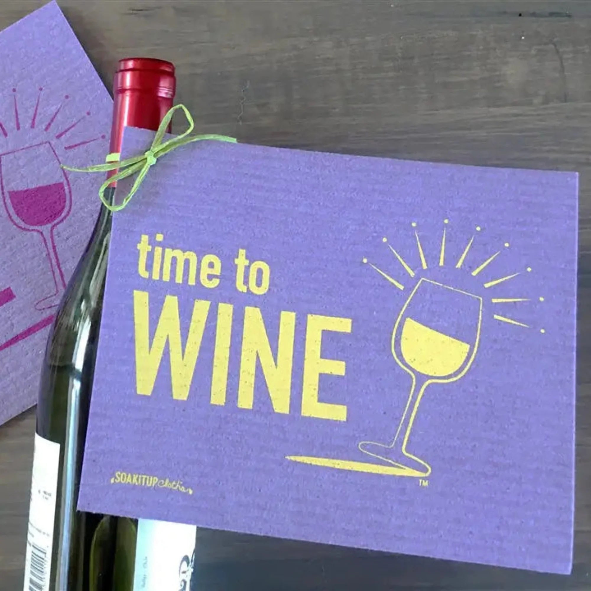 Time to Wine White Wine Lover | Eco-friendly Swedish Dishcloth- Soak iT Up