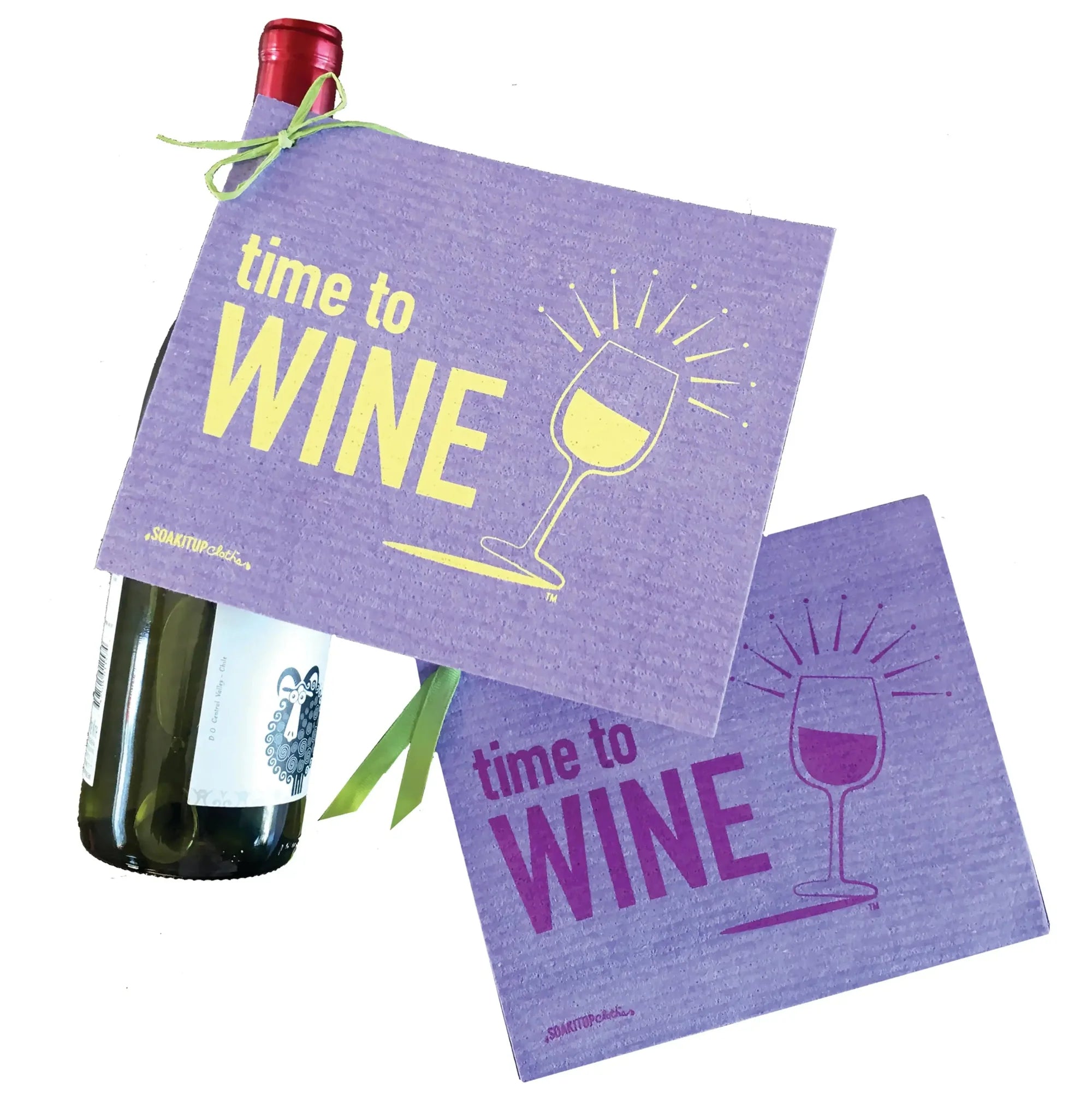 Time to Wine White Wine Lover | Eco-friendly Swedish Dishcloth- Soak iT Up