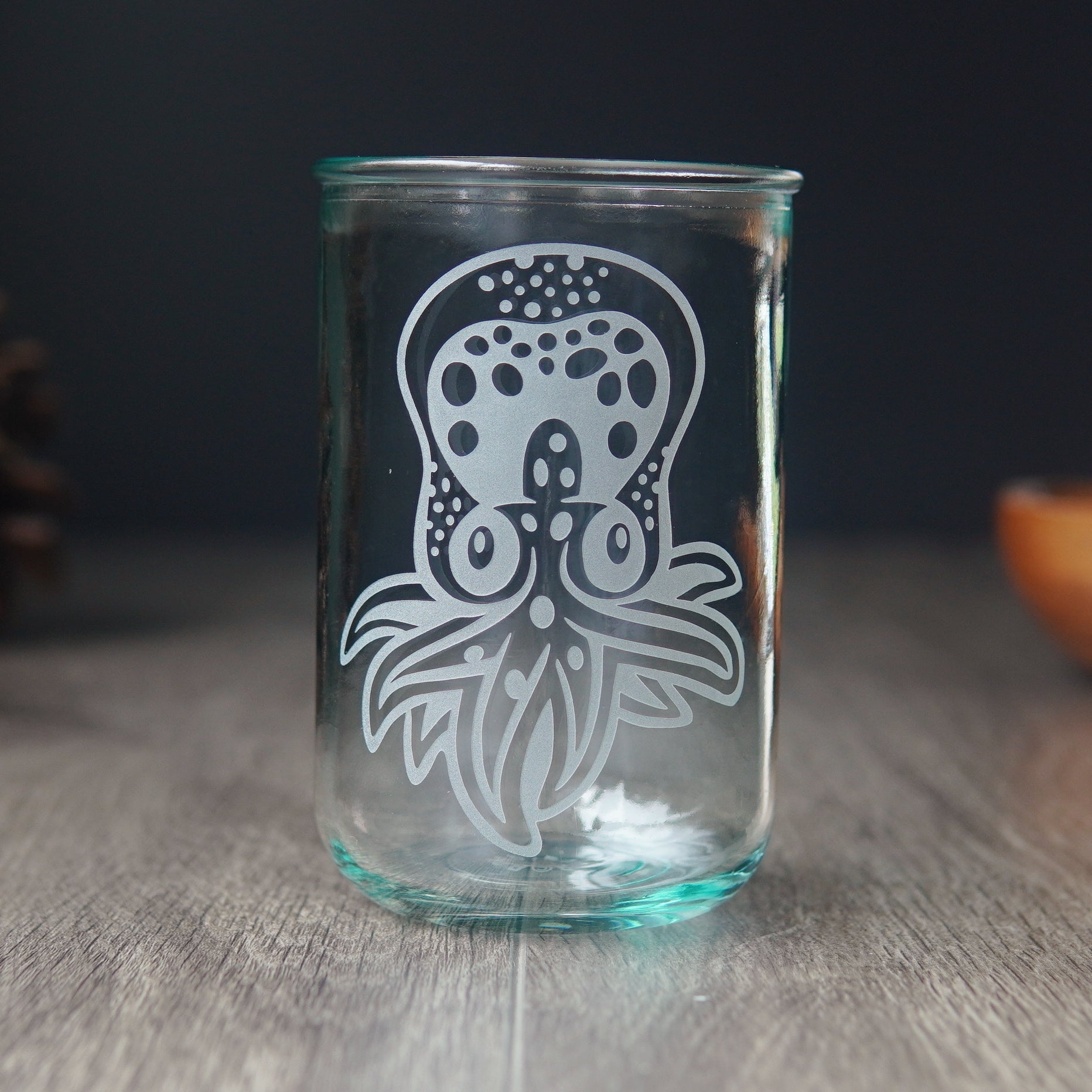 Octopus Baby Rustic Recycled Glass Candle Cup