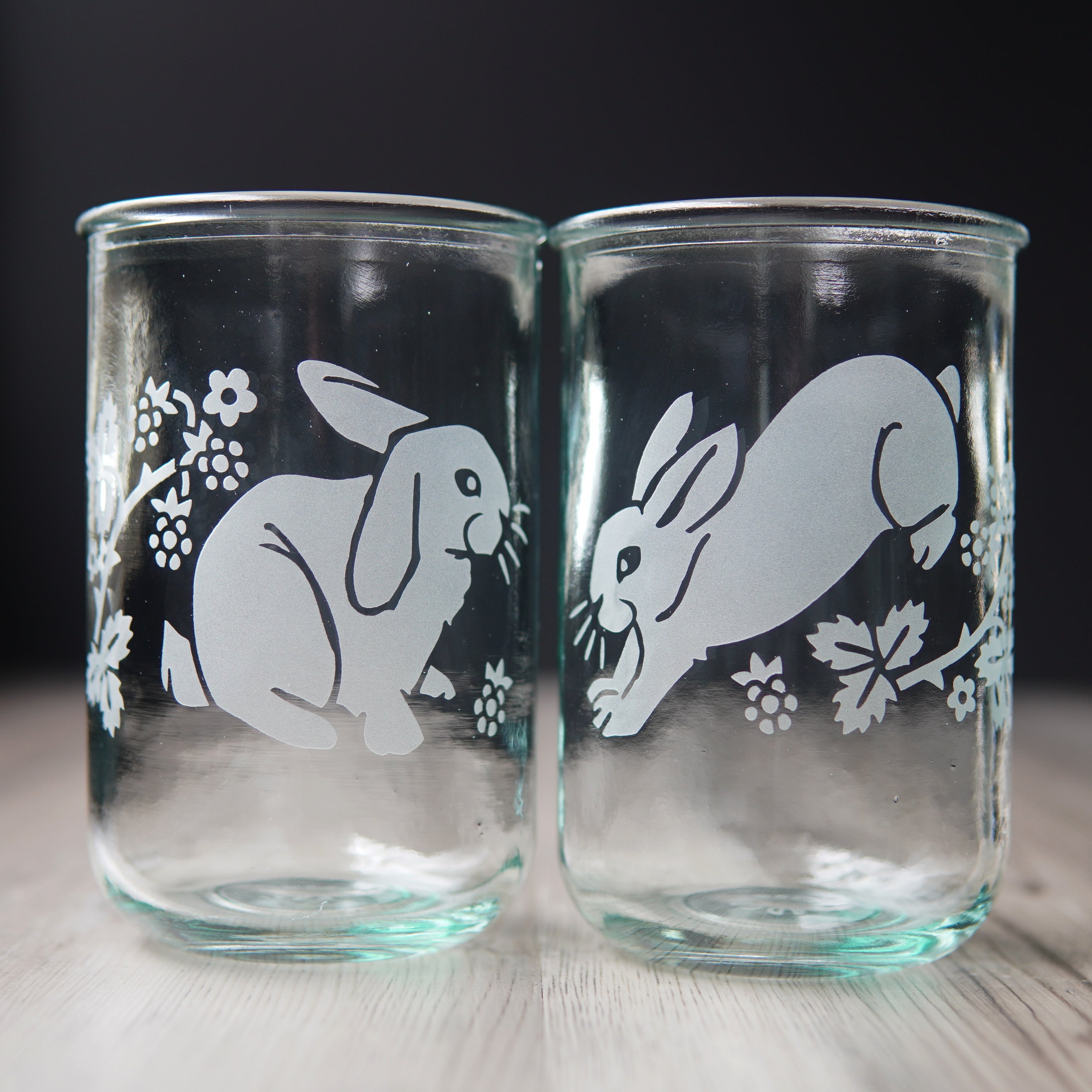 Rabbit Rustic Recycled Glass Candle Cup