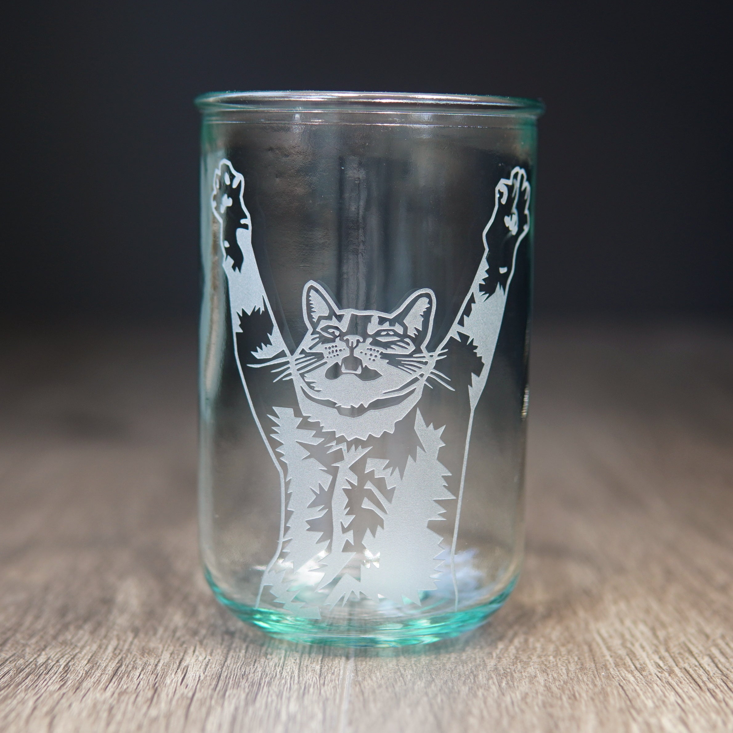 Stretch Cat Rustic Recycled Glass Candle Cup