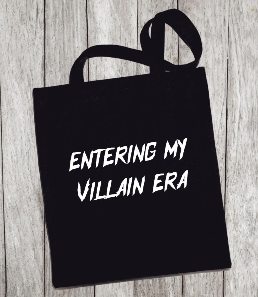 Reusable Grocery Bag/Tote Bag - "entering my villain era"