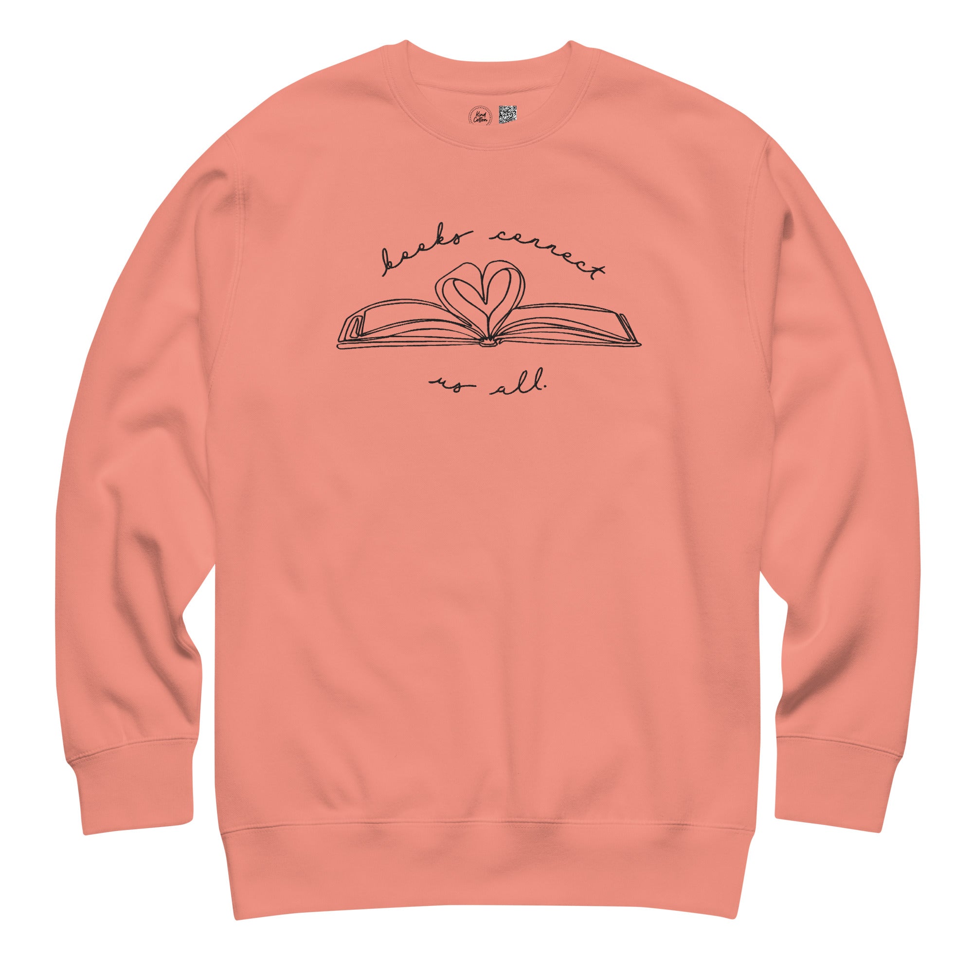 Books Connect Us All Embroidered Crewneck Sweatshirt
