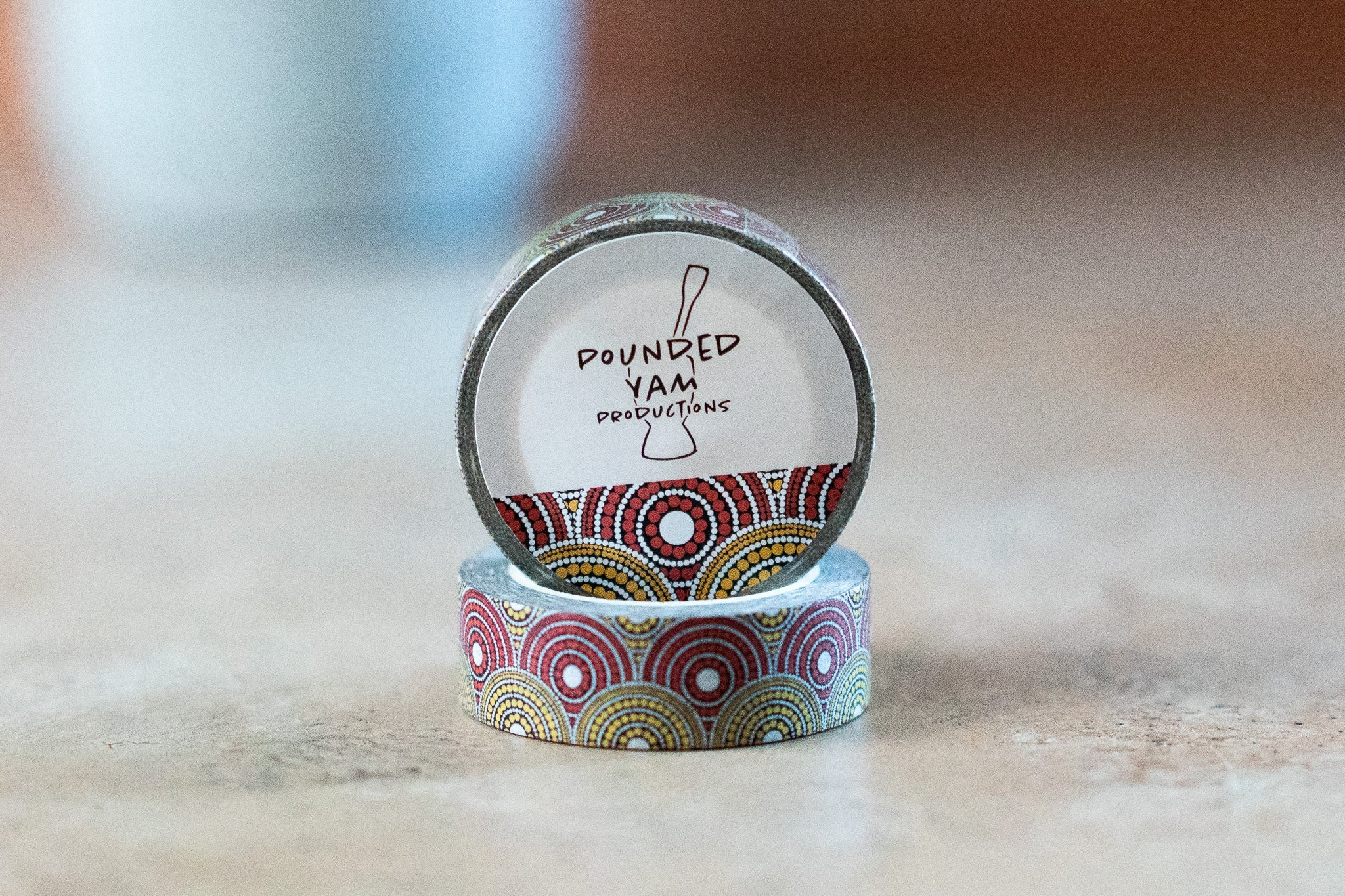 African Print Washi Tape - Red and Yellow (Ankara)