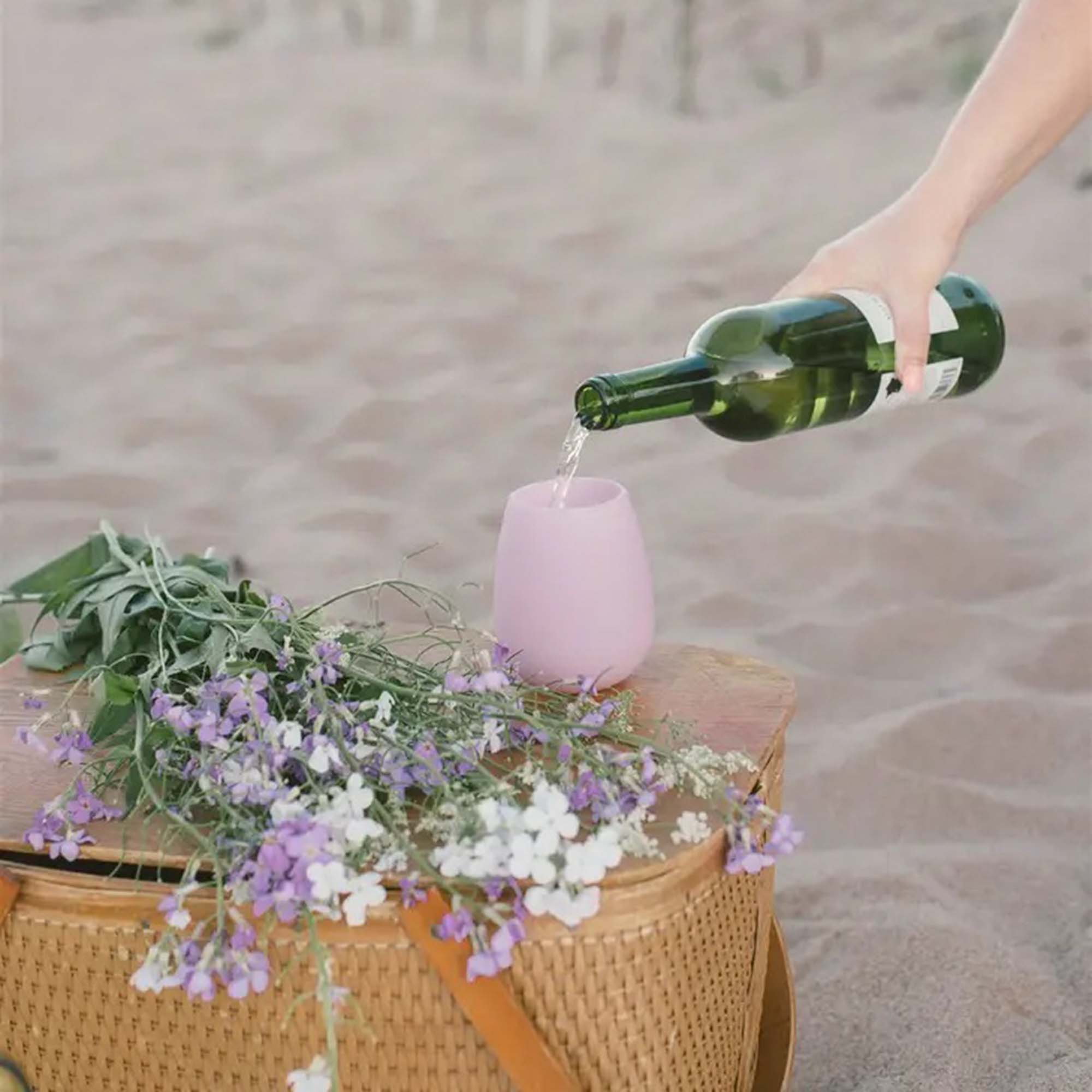 Portable Silicone Travel Wine Glasses + Travel Bag