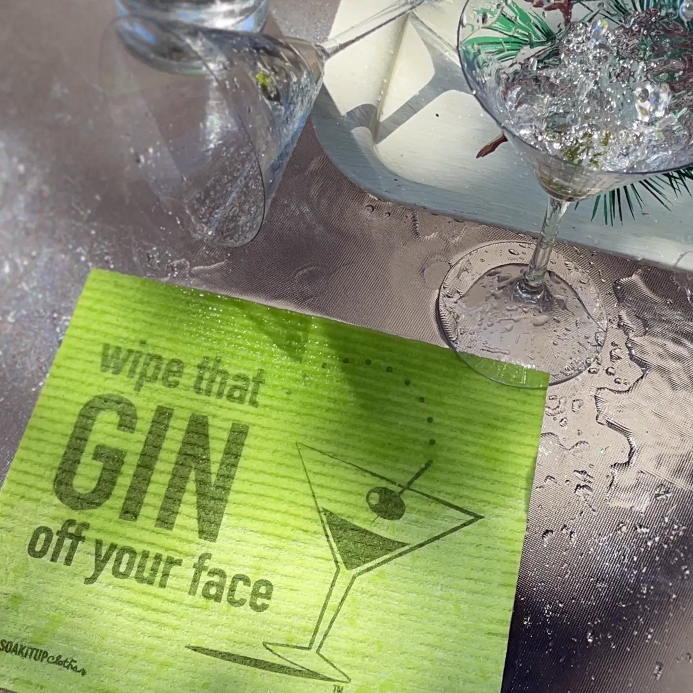 Wipe That GIN Off Your Face | Eco-friendly Swedish Dishcloth- Soak iT Up