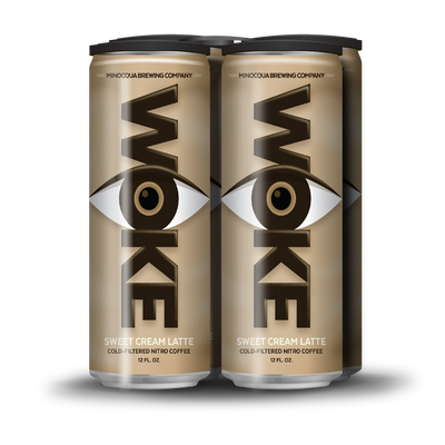 WOKE Oat Milk Sweet Cream Canned Coffee, 12oz, 4-pack
