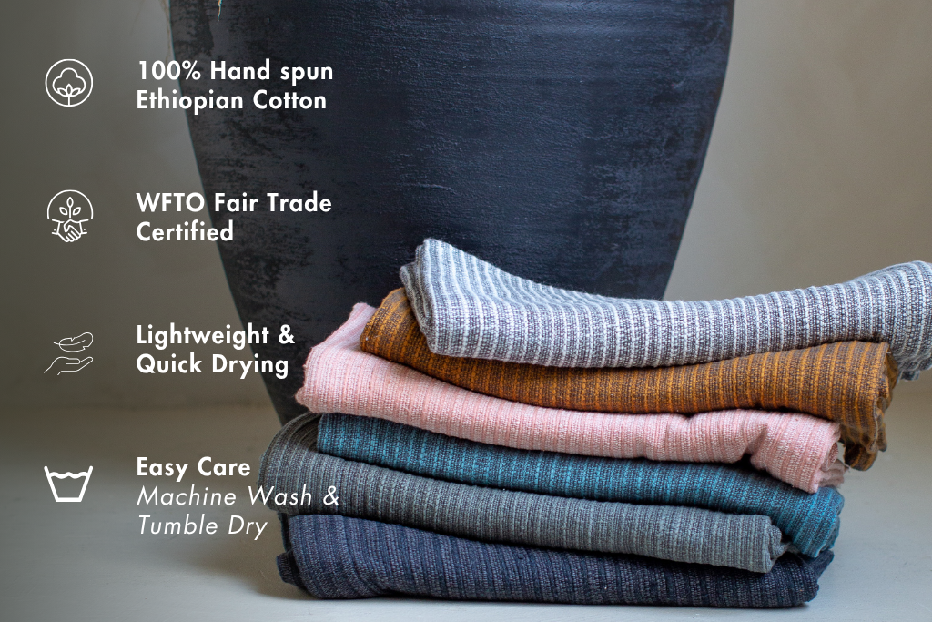 Zarima Handwoven Ethiopian Cotton Waffle Bath Towel