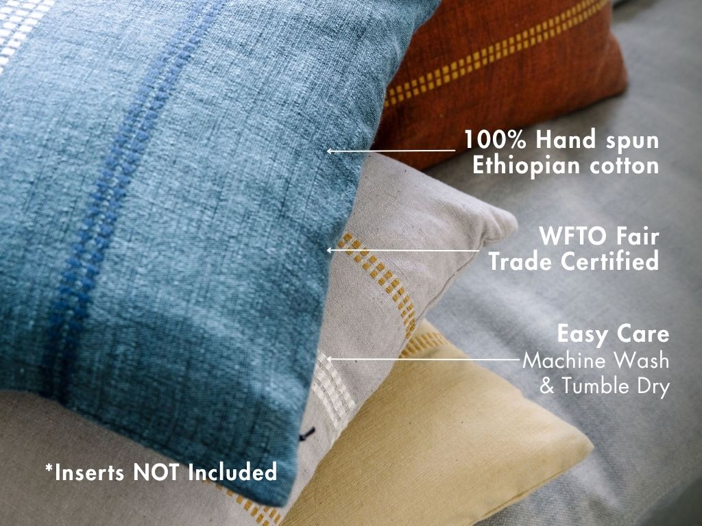 Zenach Handwoven Ethiopian Cotton Throw Pillow Cover